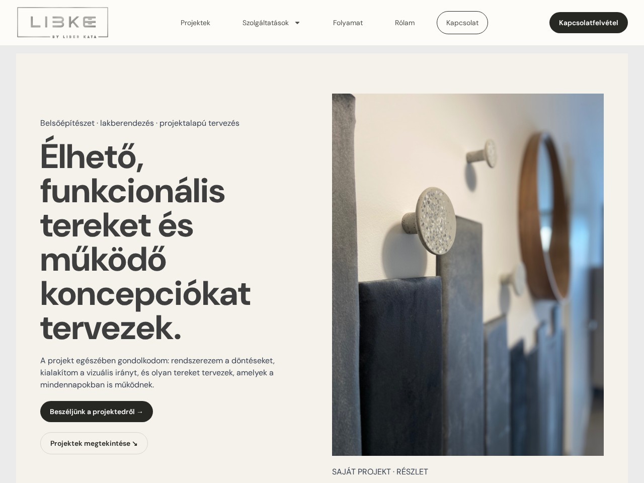 A libke.hu weboldal nyitóoldala – XLGuru által készített lakberendezői honlap
